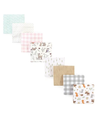 Hudson Baby Cotton Flannel Receiving Blankets, 8-Pack, One Size