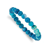 Chisel 8mm Blue Fire Agate Beaded Stretch Bracelet