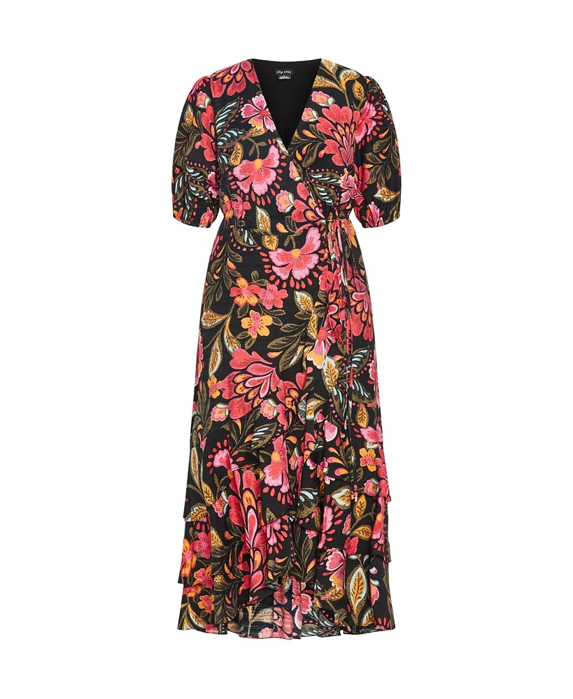 City Chic Plus Bea Print Dress