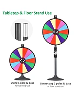 WinSpin 24" Dual Use 14 Slots Prize Wheel Prize Drop Game Board Kit w/ Led Light