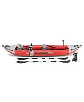 Intex Excursion Pro Inflatable 2 Person Vinyl Kayak with 2 Oars and Pump, Red