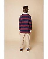 B by Brooks Brothers Big Boys Long Sleeve Rugby Polo Shirt