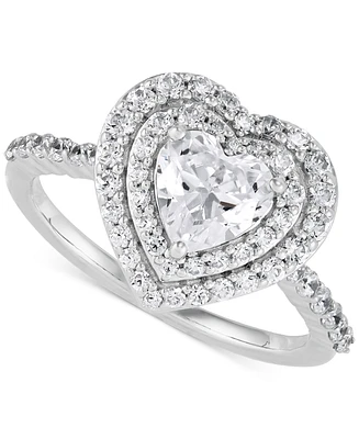 Grown With Love Lab Grown Diamond Heart & Halo Statement Ring (1-3/4 ct. t.w.) in 14k White Gold