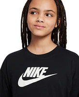 Nike Big Girls Sportswear Cotton Long-Sleeve Logo T-Shirt