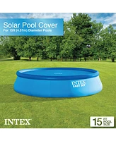 Intex 15 Foot Round Easy Set Vinyl Solar Cover for Swimming Pools, Blue | 29023E