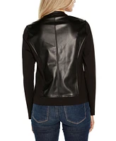 Belldini Black Label Women's Faux-Leather Moto Jacket