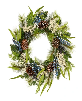 National Tree Company Blueberry Fields Wreath, 24 Inches