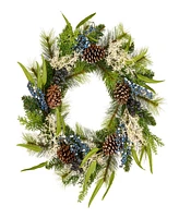 National Tree Company Blueberry Fields Wreath, 24 Inches