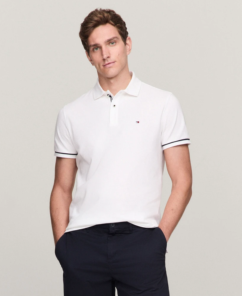 Tommy Hilfiger Men's Regular-Fit Stripe-Sleeve Polo Shirt