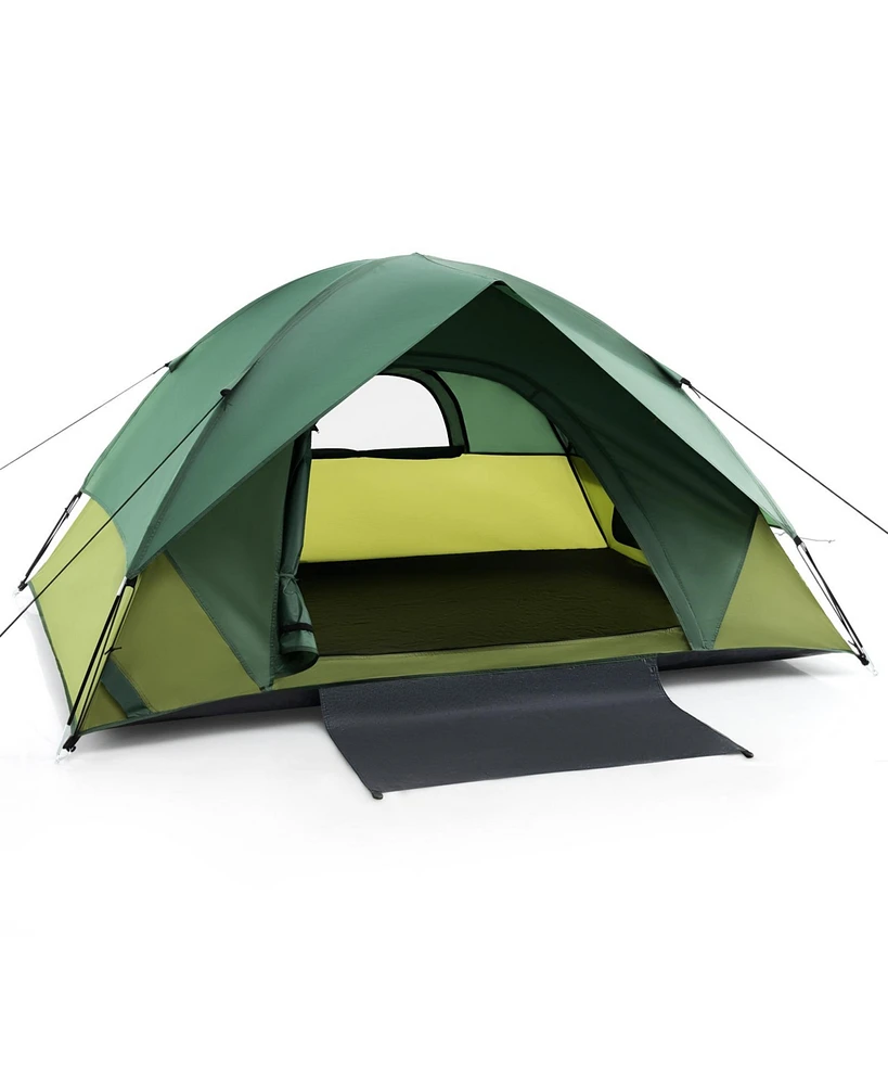 Slickblue 2-person Camping Tent w/ Removable Rain Fly and Double-layer Door-Green