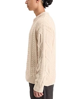 Scotch & Soda Men's Crewneck Extra Dropped Shoulder Chenille Cable Sweater