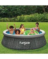 Funsicle 10' x 30" QuickSet Ring Top Above Ground Swimming Pool, Herringbone