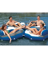 Intex River Run Connect Vinyl Lounge Inflatable Floating Water Tubes (4 Pack)