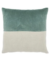 Ihi Home Velvet Linen Zipper Pillow, 20"Sq