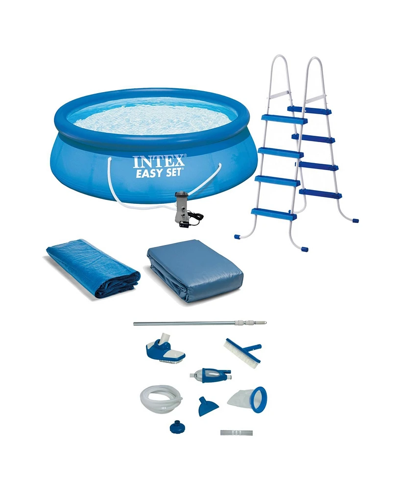 Intex 15'x48" Inflatable Pool with Ladder, Pump and Deluxe Pool Maintenance Kit