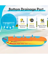 Slickblue 3-Person Inflatable Banana Boat with 3 Eva-padded Seats and Handles