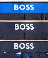 Boss Hugo Men's Power Design 3-Pk. Stretch Logo Waistband Trunks