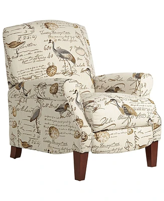 Kensington Hill Birdsong Script and Bird Patterned Recliner Chair Armchair Comfortable Push Manual Reclining Footrest Adjustable Upholstered Bedroom L