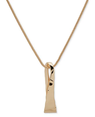 Dkny Gold-Tone Wavy Ribbon 36" Long Pendant Necklace