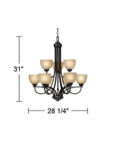 Franklin Iron Works Italian Bronze Chandelier