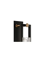 Stiffel Ramos 11 1/2" High Black and Brass Wall Sconces Set of 2