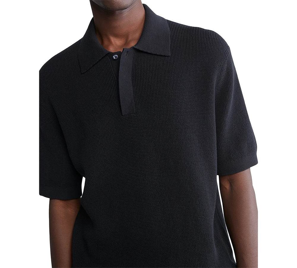 Calvin Klein Men's Waffle-Knit Polo Shirt