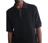 Calvin Klein Men's Waffle-Knit Polo Shirt