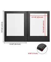 WeChef 4 Pack Led Backlit Menu Cover Leatherette Wine List Check Bill Holder Displayer 2-Panel Fits 8"x14" Paper