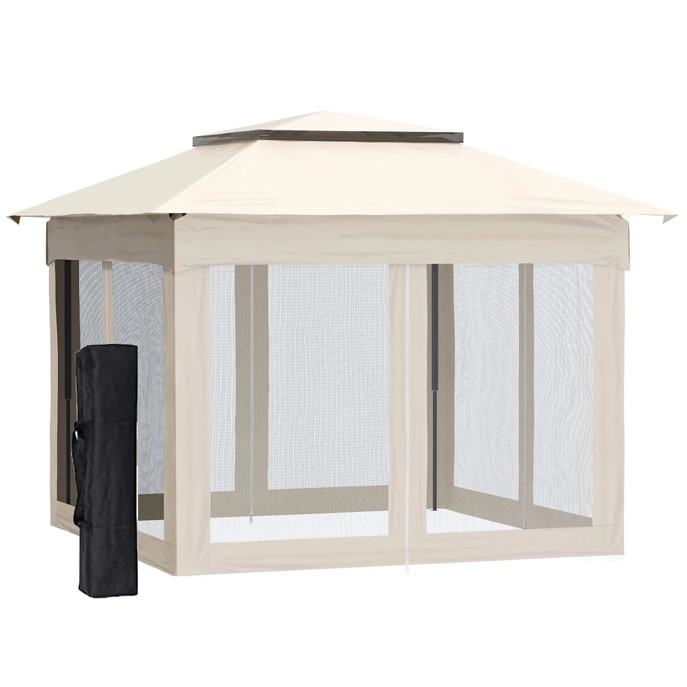 Simplie Fun Pop-Up Canopy with Screen Walls Sun & Pest Protection, Easy Transport