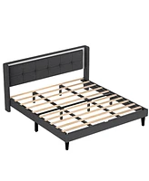 Simplie Fun Upholstered queen size bed frame, noiseless and easy assembly