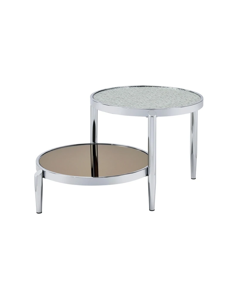 Simplie Fun Abbe Coffee Table in Glass & Chrome Finish