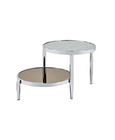 Simplie Fun Abbe Coffee Table in Glass & Chrome Finish