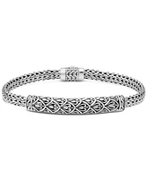 Devata Bali Dragon Skin with Dragon Bone Oval 5mm Chain Bracelet in Sterling Silver