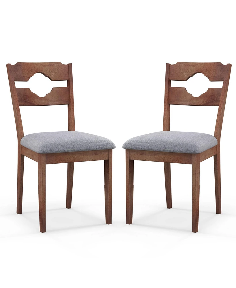 Slickblue Dining Chair Set of 2 Fabric Upholstered Kitchen Chairs with Padded Seat and High Back