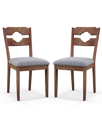 Slickblue Dining Chair Set of 2 Fabric Upholstered Kitchen Chairs with Padded Seat and High Back