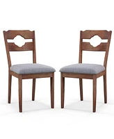 Slickblue Dining Chair Set of 2 Fabric Upholstered Kitchen Chairs with Padded Seat and High Back