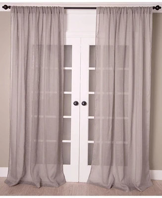 Ihi Home Superior Linen Sheer - Solid Curtain Panel with Rod Pocket