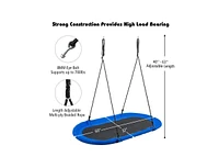 Slickblue Kids Saucer Surf Adjustable Outdoor Swing Set – Comfortable and Fun for All Ages