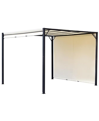 Outsunny 10' x 10' Outdoor Retractable Pergola Gazebo Shade Sunshade Canopy Shelter Steel