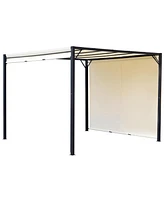 Outsunny 10' x 10' Outdoor Retractable Pergola Gazebo Shade Sunshade Canopy Shelter Steel