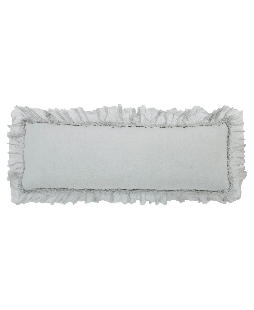 Ihi Home Sheer Ruffle Pillow, 14"x 42"