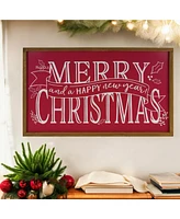 Slickblue Merry Christmas And Happy New Year Sign 23.75"L