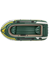 Intex Seahawk 3 Person Inflatable Rafting Boat Set with Aluminum Oars and Pump