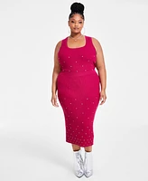 Nina Parker Trendy Plus Size Pull-On Embellished Skirt