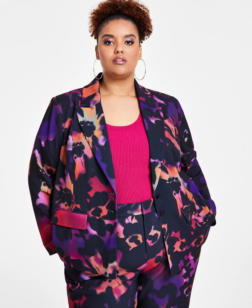 Nina Parker Trendy Plus Printed Blazer