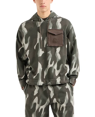 A|X Armani Exchange Men's Long Sleeve Camo Hoodie