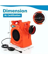 Costway 3 Hp/2200W Air Blower Commercial Inflatable Bounce House Blower for Water Slide