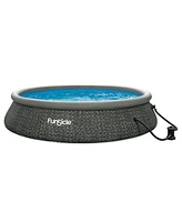 Funsicle 15' x 36" QuickSet Ring Top Above Ground Swimming Pool, Herringbone