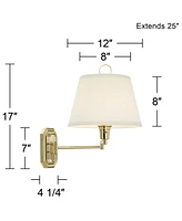 Fredericks Vintage-like Swing Arm Wall Lamp Brass Gold Metal Plug