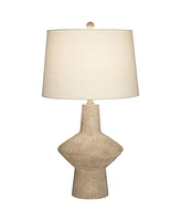 Cozumel 26 3/4" Tall Geometric Rustic Mid Century Modern Coastal Table Lamps Set of 2 Beige Living Room Bedroom Bedside Nightstand House Office Home R